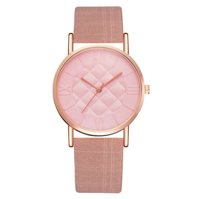 នាឡិការដៃនារី Fashion-Women-Leather-Band-Dress-Quartz-Wrist-Watches-Luxury-Top-Brand-Pink