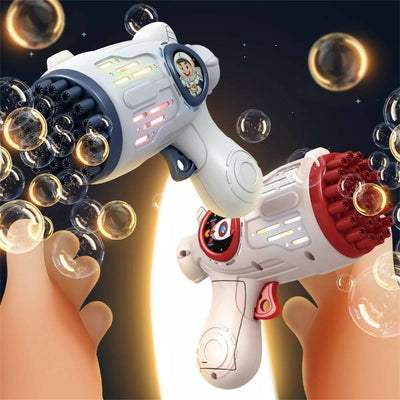 កាំភ្លើងបាញ់ពពុះសាប៊ូ - Bubble Gun Toys Electric Automatic Soap Rocket Boom Bubbles Makers for Portable