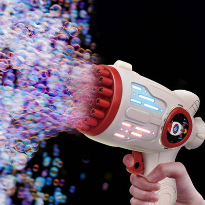 កាំភ្លើងបាញ់ពពុះសាប៊ូ - Bubble Gun Toys Electric Automatic Soap Rocket Boom Bubbles Makers for Portable