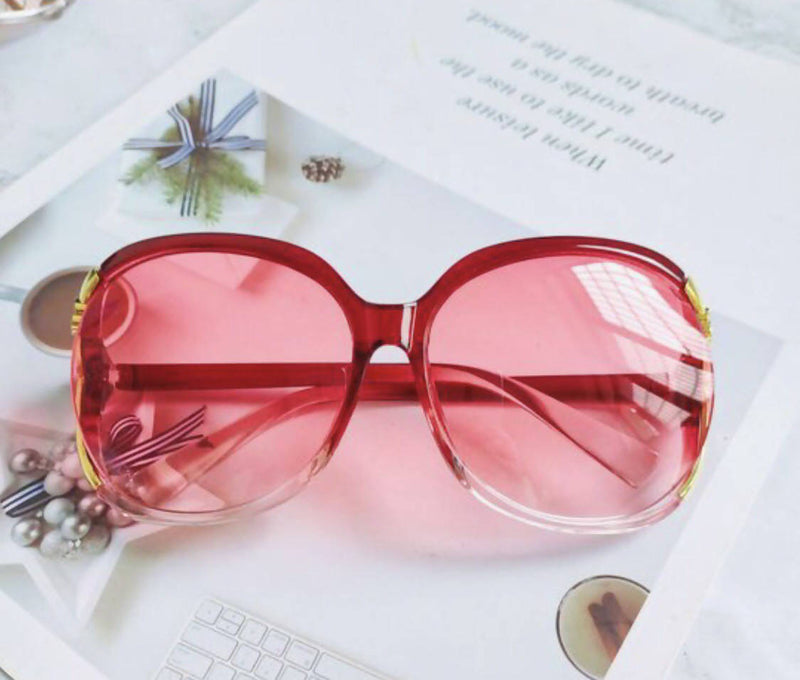 វ៉ែនតានារីម៉ូដថ្មី Sunglasses Camellia Gradient Red