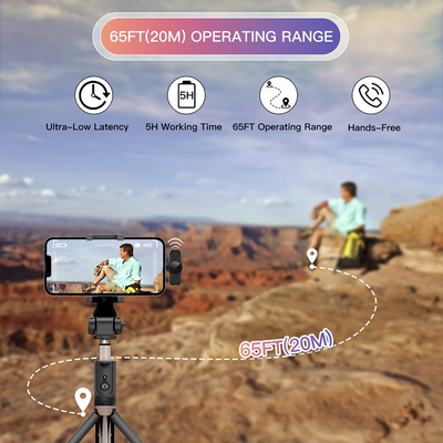 Wireless Lavalier Microphone Audio Video Recording for iPhone & Android Phone